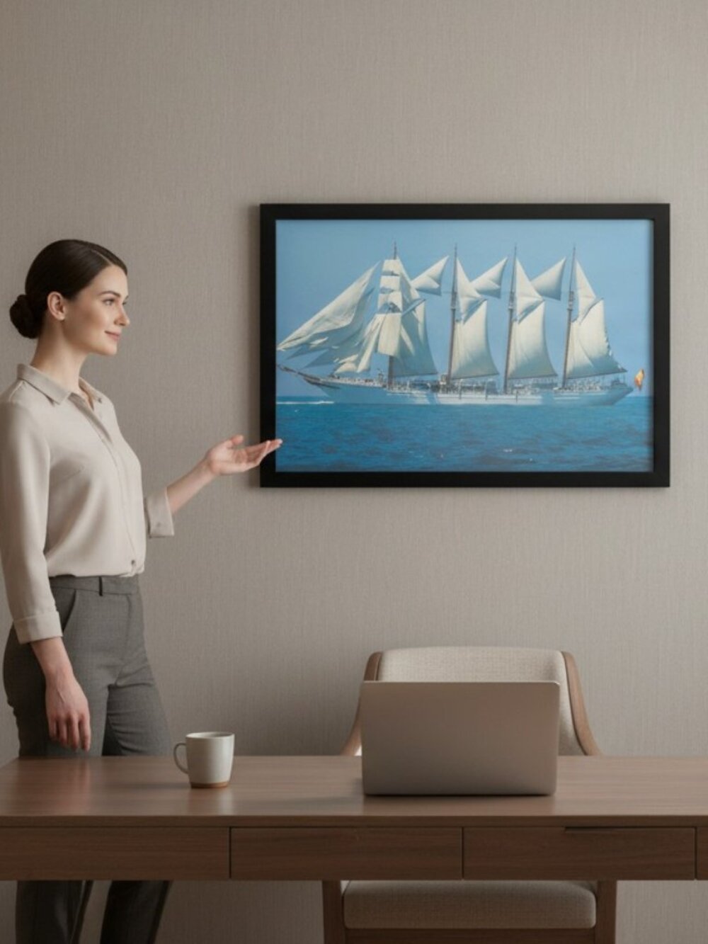 Clipper Ship Print Framed 1997